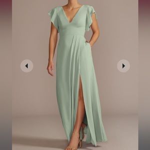 David’s Bridal Dusty Sage Bridesmaid Dress